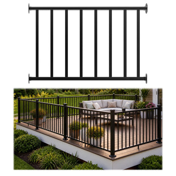4 Ft Stainless Steel Deck Railing Kit, Black, Level