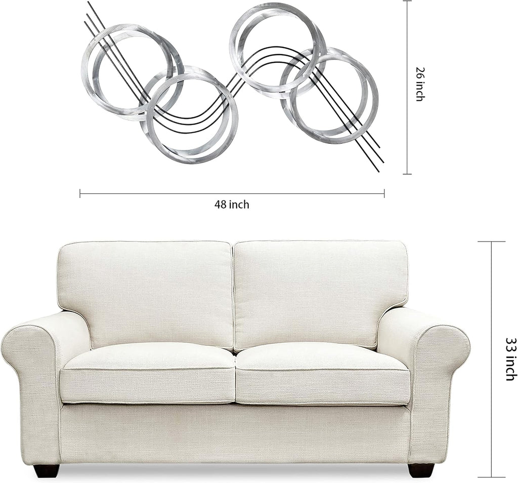 Flowing Wall Art Hand Painted Etched Metal Wall Sculpture,Ready to Hang,Living Room,Bedroom & Office 46.9" x 25.2" x