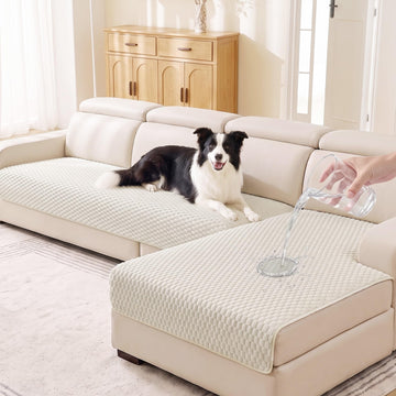 Sectional Couch Covers for Dogs Washable Sofa Cover, XXL Cream