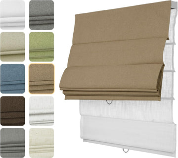 Double Roman Shades for Windows, Day Night Cordless Roman Blinds for Indoor Windows, Thermal Insulated Window Shades