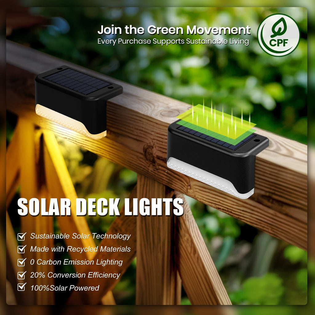 Solar Deck Lights Outdoor,Fence Lights Waterproof,16 Pack Warm White