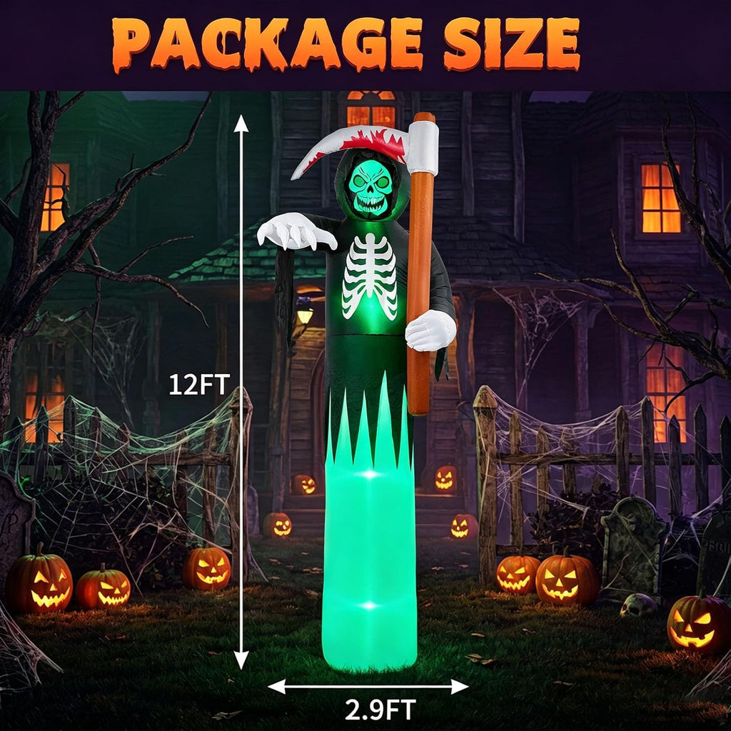 12 FT Grim Reaper Halloween Inflatables Outdoor Decorations