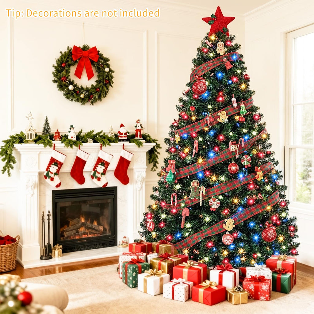 Pre-Lit Christmas Tree, 6.5FT PVC Artificial for Indoor Home Decor