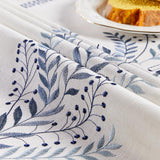 Linen Style Embroidered Tablecloth, Waterproof and Wrinkle-Resistant Table Cloth Rectangle Tables, F