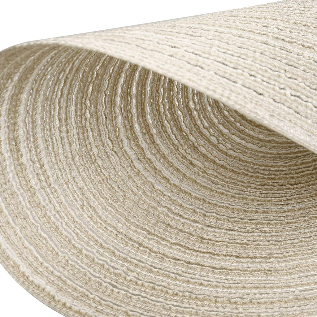 Inch Round Placemats Heat-Resistant Stain Resistant Anti-Skid Washable Polyproplene Table Mats Placemats (Beige - Set of 6