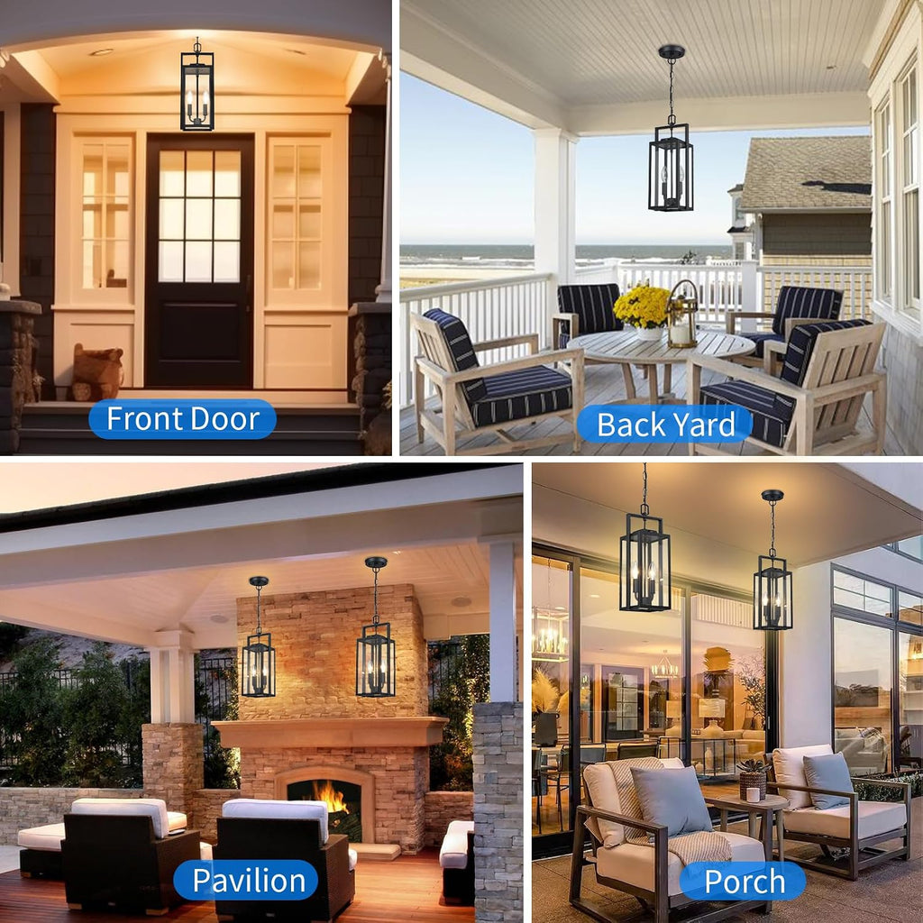 17.8'' Large Dusk to Dawn Outdoor Pendant Light 2-Light