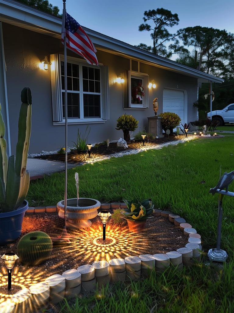 Solar Pathway Lights, Waterproof Fall Garden Decor 6 Pack Warm White