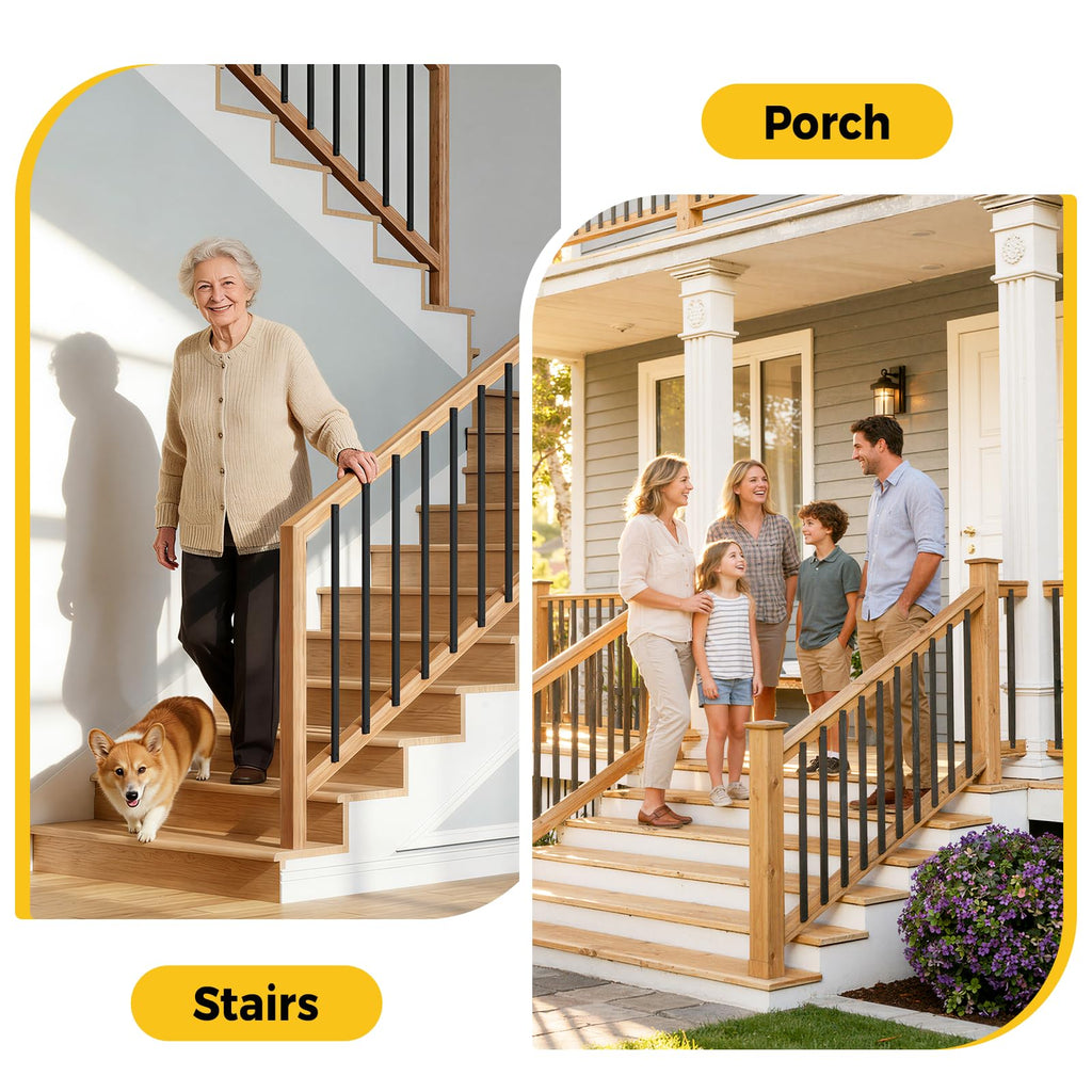 165 Pcs 32"Rectangular Deck Balusters, Straight Spindles Railing Kit