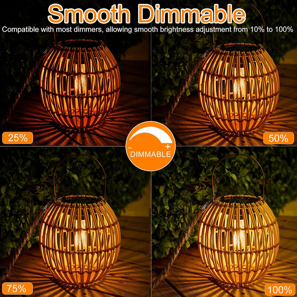 6 Pack Dimmable E12 LED Edison Candelabra Bulbs 40 Watt, Amber Warm 2200K