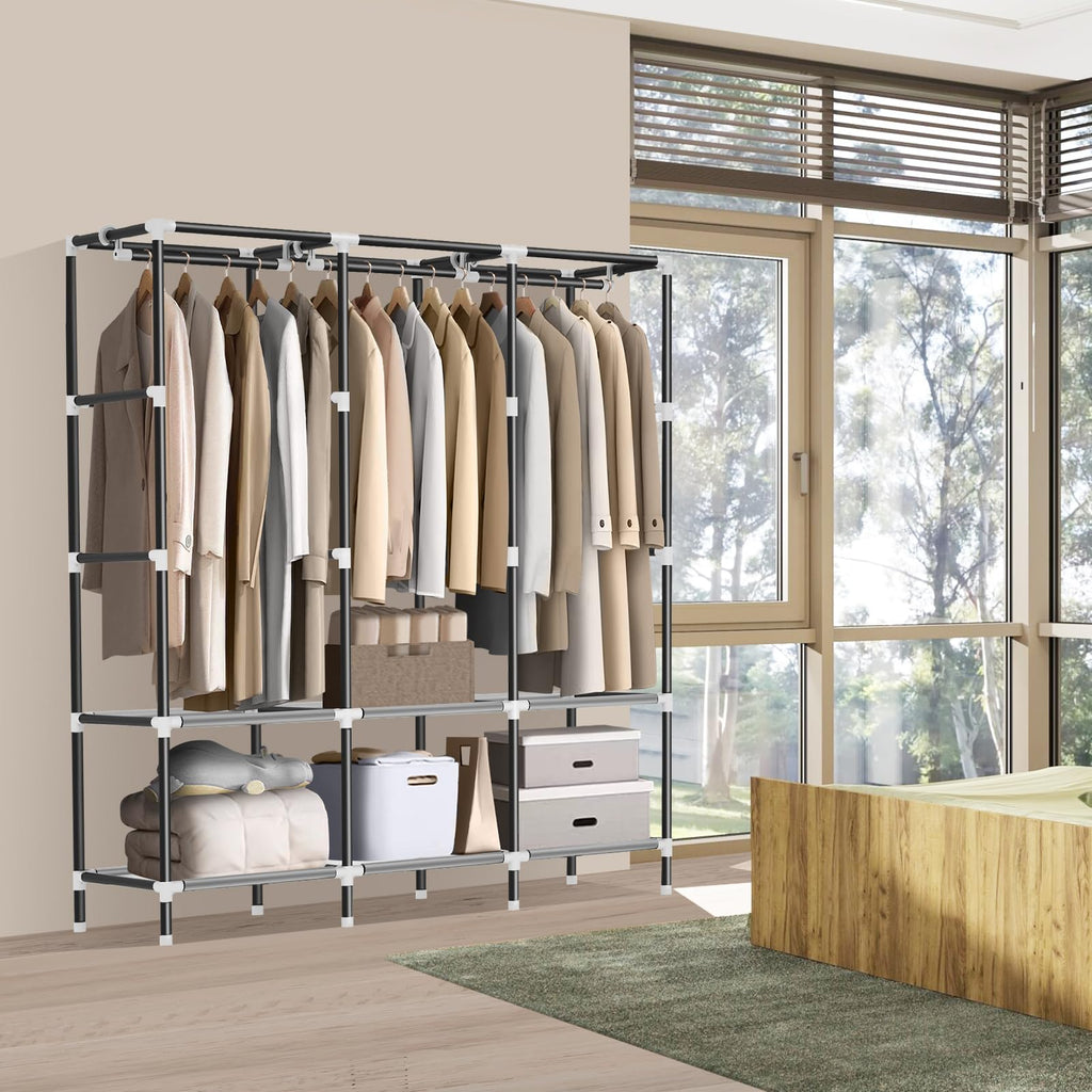 Wardrobe Closet, Steel Pipe Diameter 19mm, Portable Closet