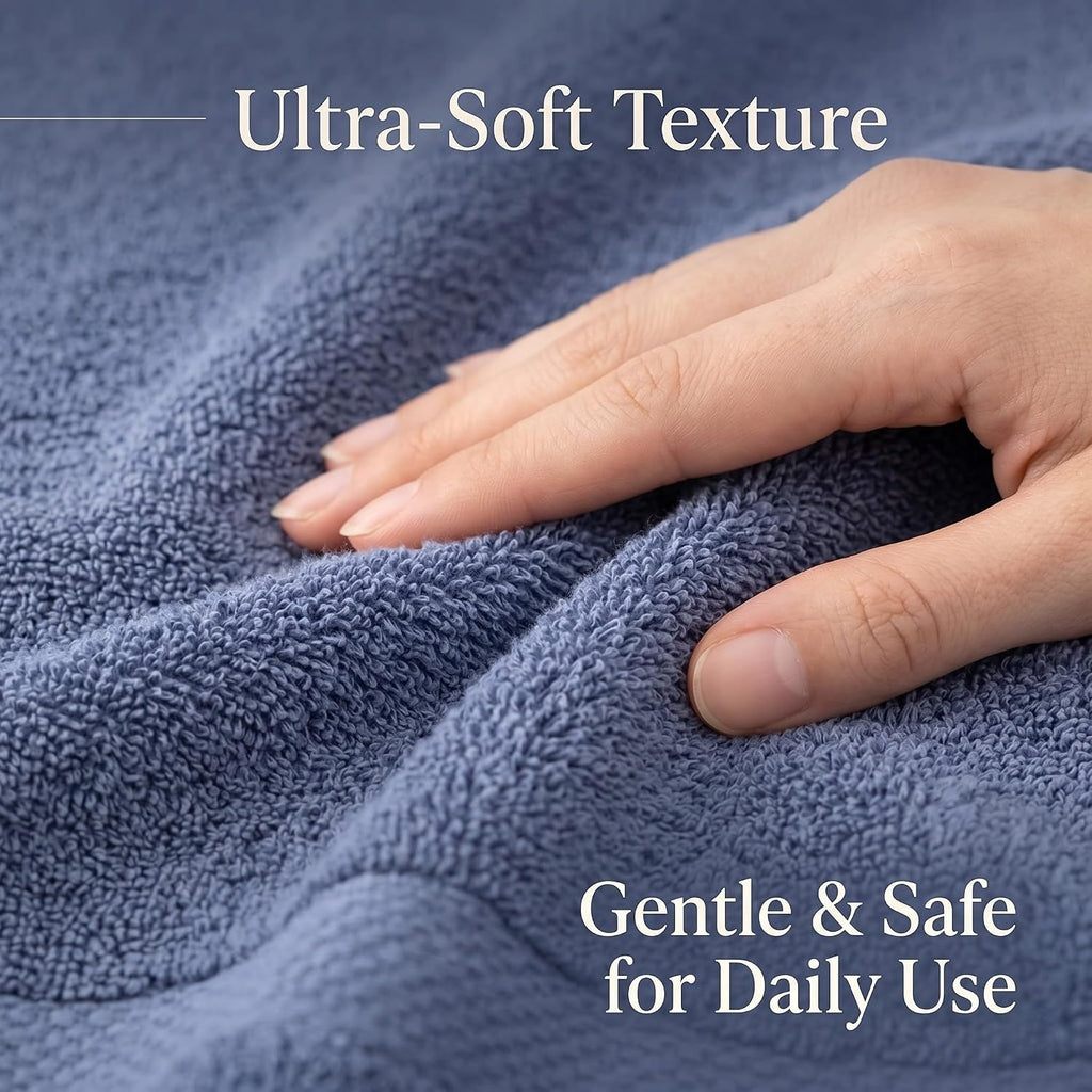 Elegance 100% Organic Cotton Turkish Bathroom Towels Set, Ideal Quick Dry Luxury Washcloths, Hand & Large Luxury Bath