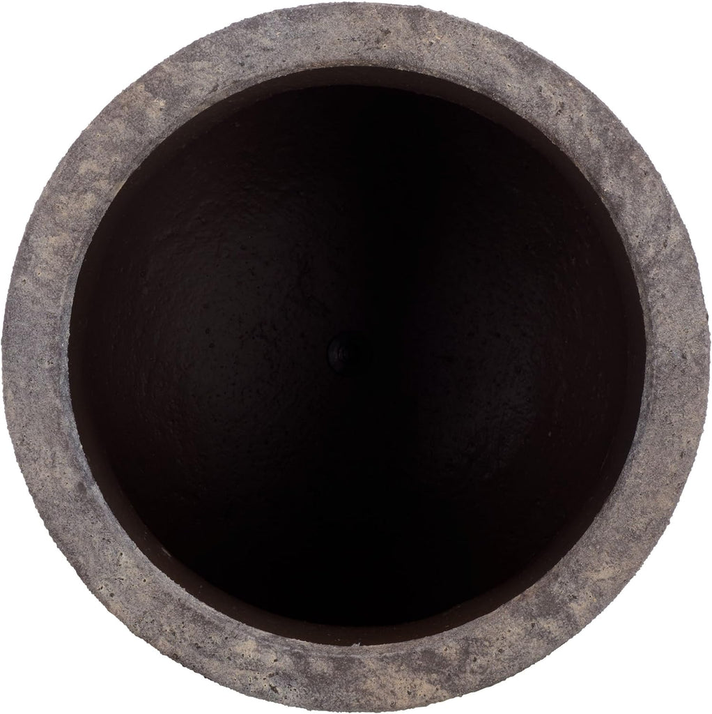 Outdoor - Remy Planter Pot with Drainage - Antique Brown Ficonstone Cement - Weather Resistant - Ideal , Garden