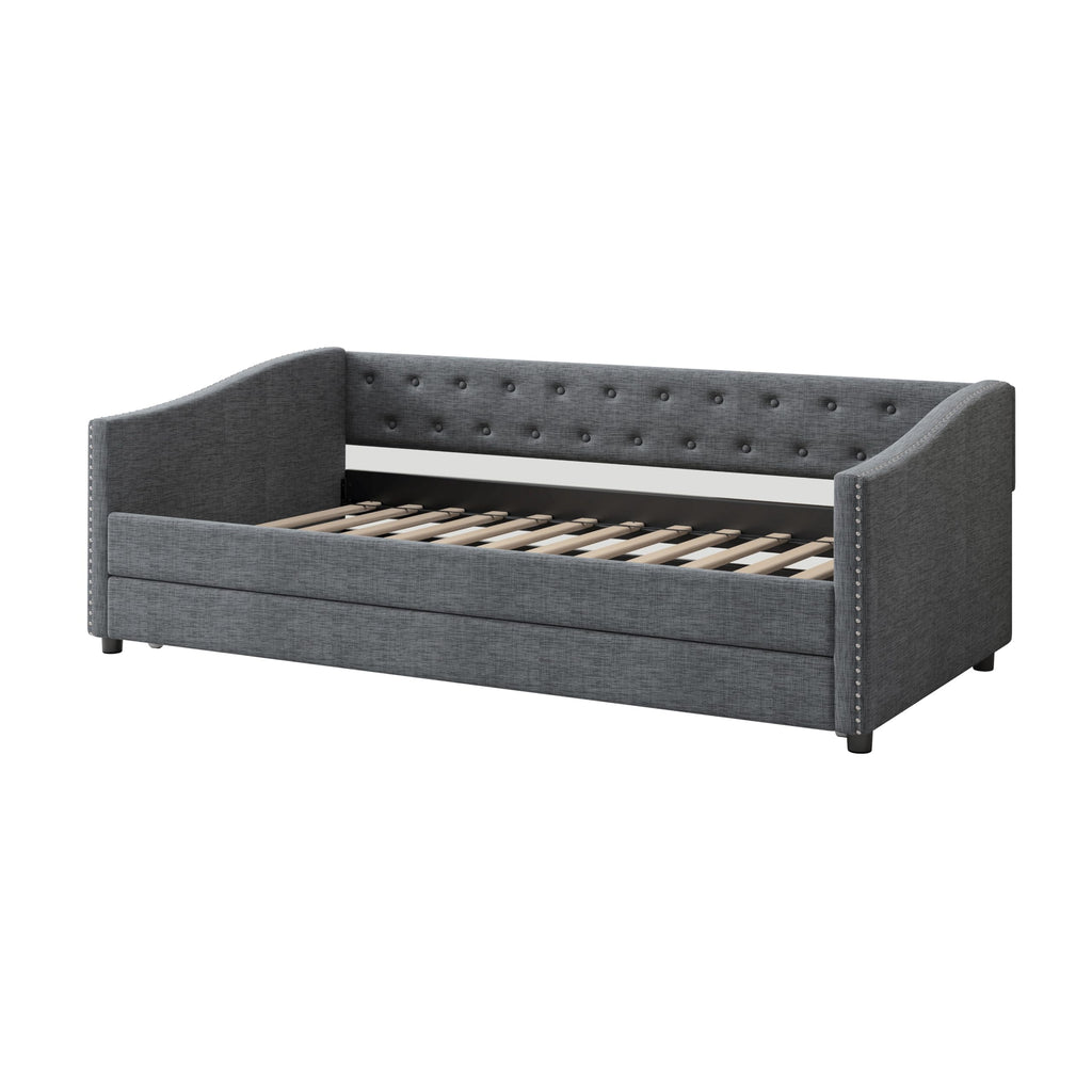 Twin Size Upholstered Daybed with Trundle