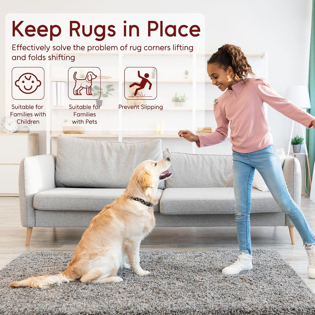 Felt and Rubber Backing Rug Pad, 3"x10" Non-Slip Rug Pads, 1/8" Thick, Under Area Carpet Protective Pads, Cushioned