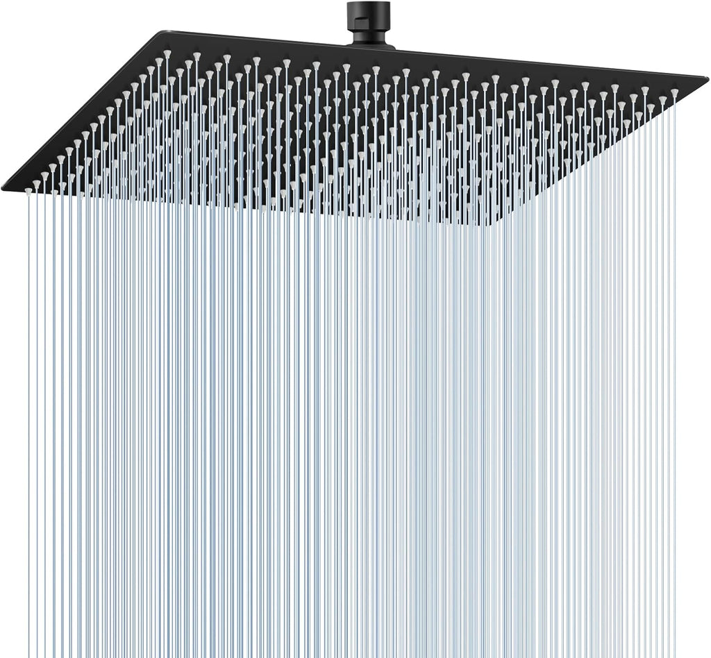 16 inch Matte Black Large Rain Shower Head