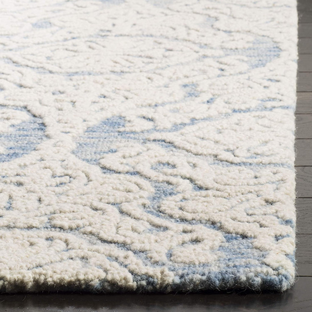 Blossom Area Rug - 10' x 14', Blue & Ivory, Handmade Wool