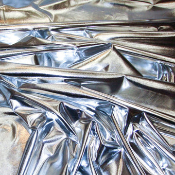 Spandex Metallic Fabric Silver, 60" Wide - Sold by The Yard (FB)
