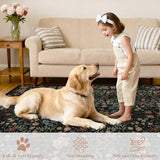 3x5 Area Rug, Vintage Floral Washable Rug for Bedroom with Non Slip Design, Soft Low Pile Indoor Sma