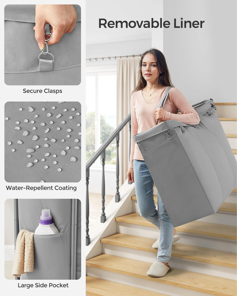 Laundry Basket with Wheels, 3-Section, 52.7 Gallons (199.5 L)