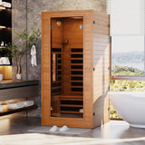 1- Person Infrared Sauna for Home, Low EMF FAR Remotely Controllable Indoor Sauna with WiFi & BT Control