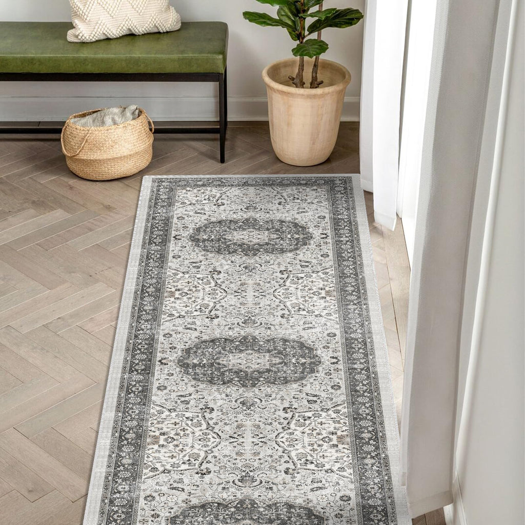 Hallway 2x6 Washable Runner Rug: Oriental Stain Resistant Kitchen Entryway Rugs Farmhouse Ultra Soft Bathroom Bedroom