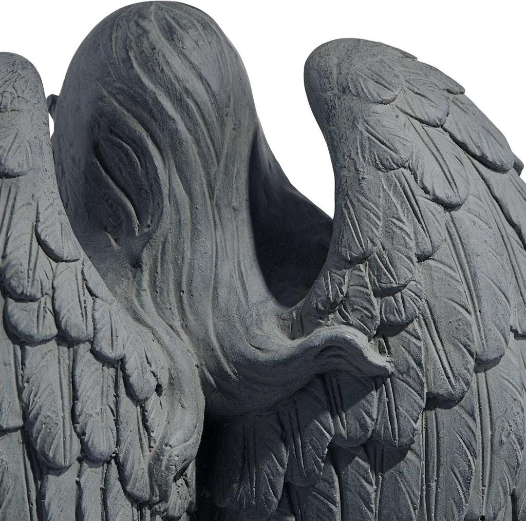 Standing Angel 25" High Faux Greystone Indoor-Outdoor Statue | Sculpture Catholic Religious English Decor Garden