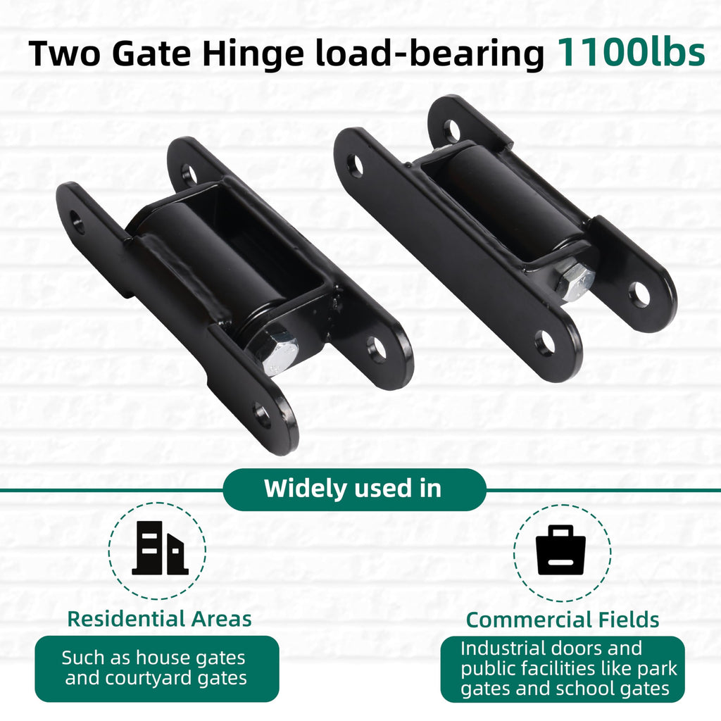 Heavy Duty Gate Hinge 7 inch, Black Outdoor Bolt on Gate Hinge