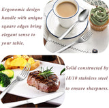 18/10 Stainless Steel Silverware Set, 60-Piece Fancy Flatware Cutlery Set for 12, Modern Eating Utensils Tableware