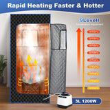 Portable Sauna - Sauna Steamer Machine for Home with 3L 1200W Steamer, 9 Levels