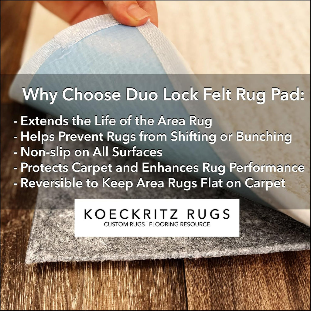 Duo-Lock Felt & Rubber Non-Slip Rug Pad, 8' x 10'