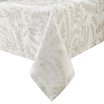 Elegant Damask Tablecloth for 6 Foot Rectangle Tables, Wrinkle and Stain Resistant Washable Floral Table Cloth