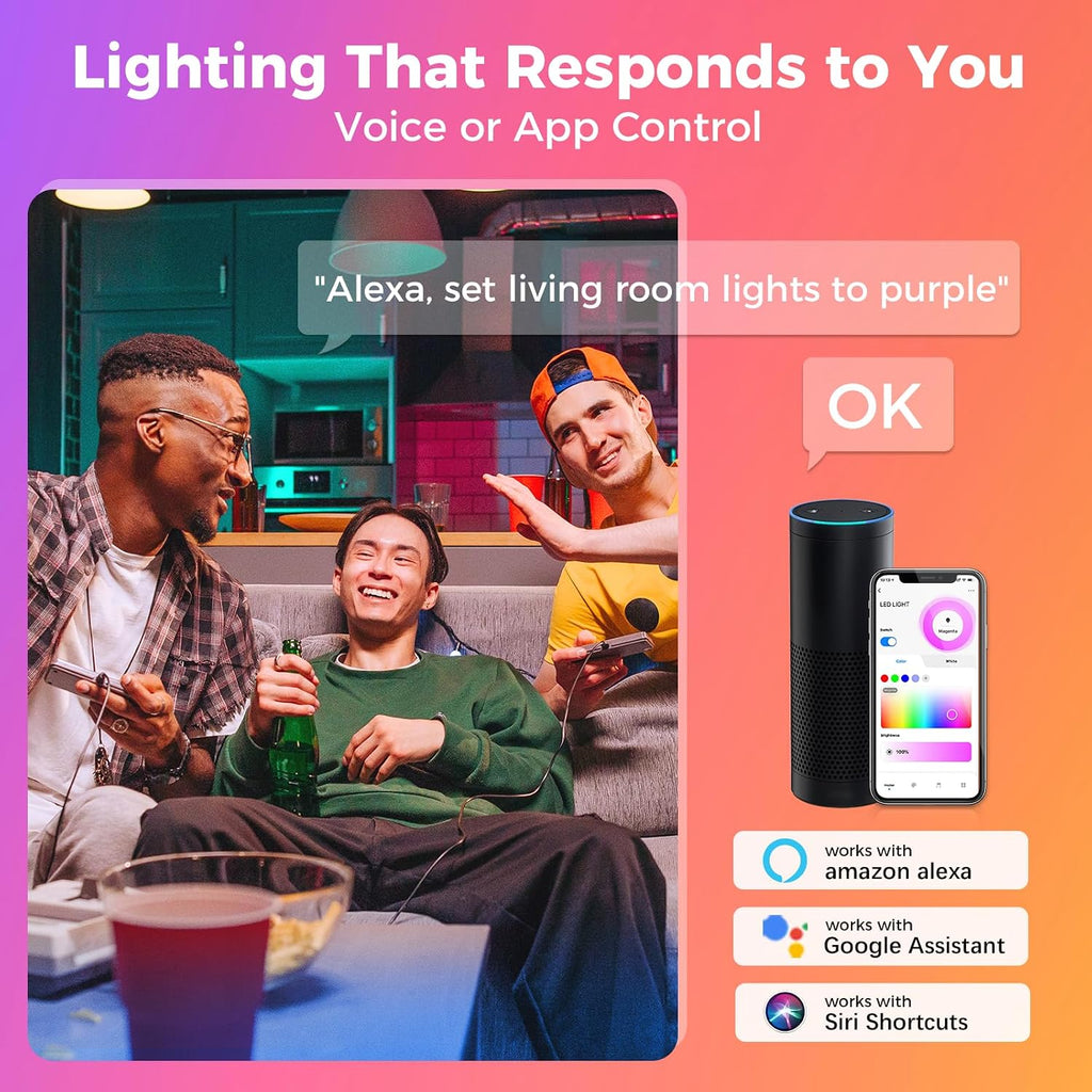 GU10 Smart LED Bulb, Color Changing, 50W Equivalent, 450LM, 4-Pack