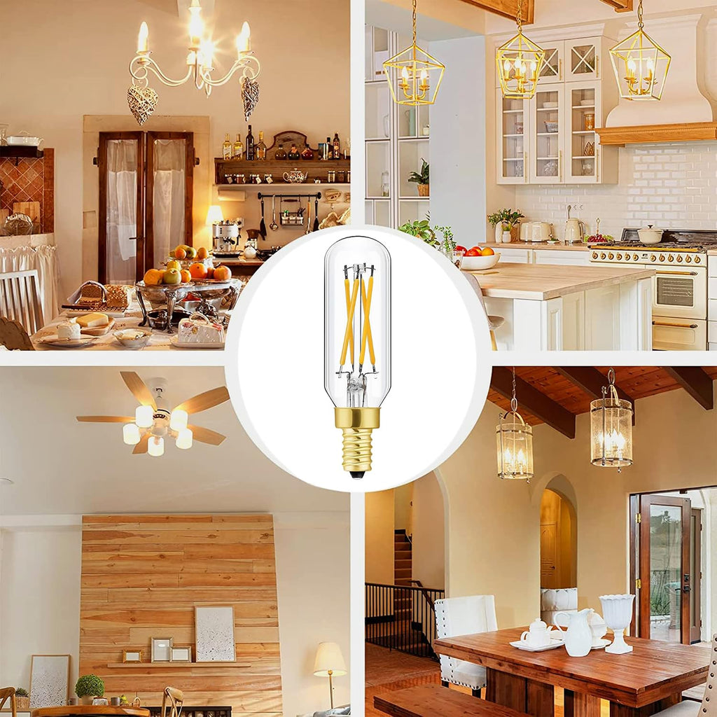 Vintage E12 LED Bulb 40W Equivalent, T6 T6.5, 3000K (Soft White), 450 Lumens, Dimmable Candelabra LED Tube Bulbs 4W
