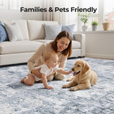 10x14 Area Rugs for Living Room : Machine Washable - Non Slip Modern Abstract Rug