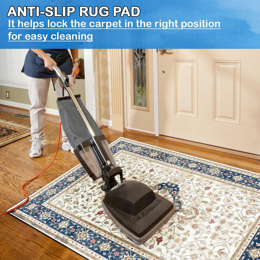 Non-Slip Rug Pads 5 x 7 ft, 100% Waterproof Extra Large Area Rugs Non Skid Rug Pad for All Floors and Finishes