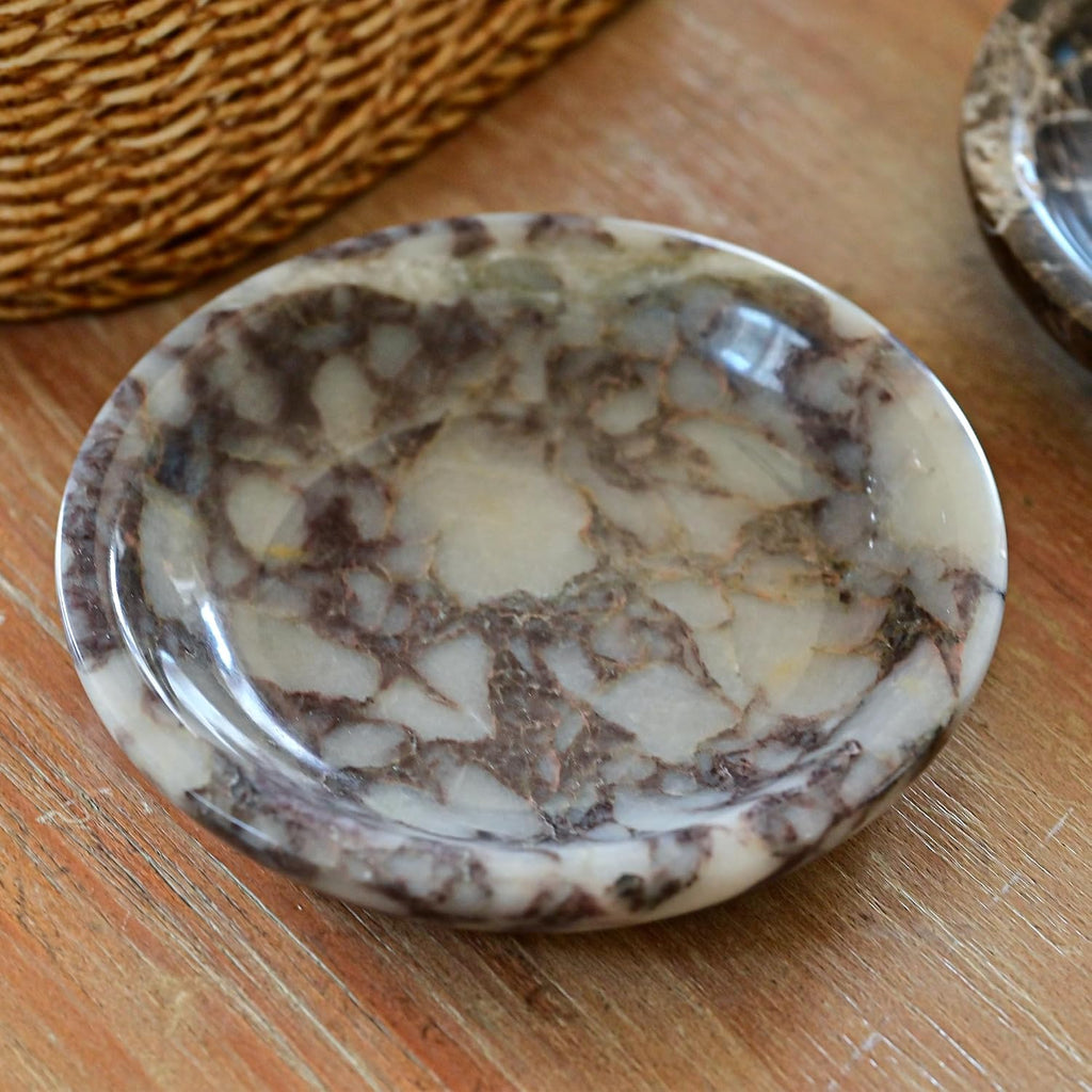 Natural Marble Ring Dish Jewelry Tray, 5.5" Trinket Dish