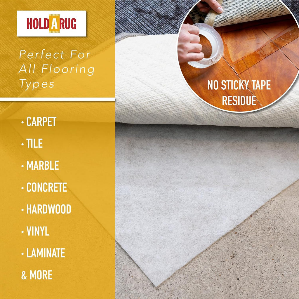 8' x 10' - Non-Slip Rug Pad, Non Skid Pads for Hardwood, Vinyl, Tile, Laminate Floors, Keep Area Rugs