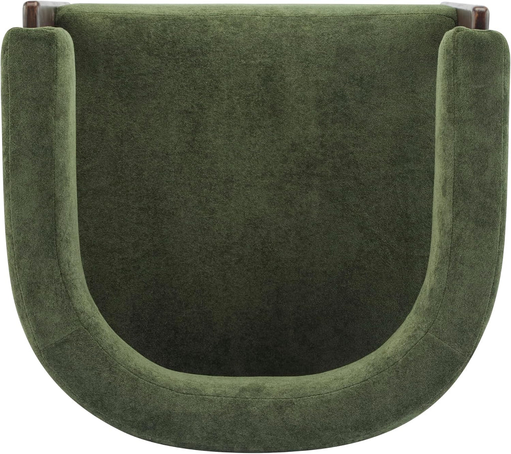 Boucle Upholstered Accent Chair, Modern Barrel Armchair with Wooden Legs, Comfy Lounge Chair Bedroom Office, Soft