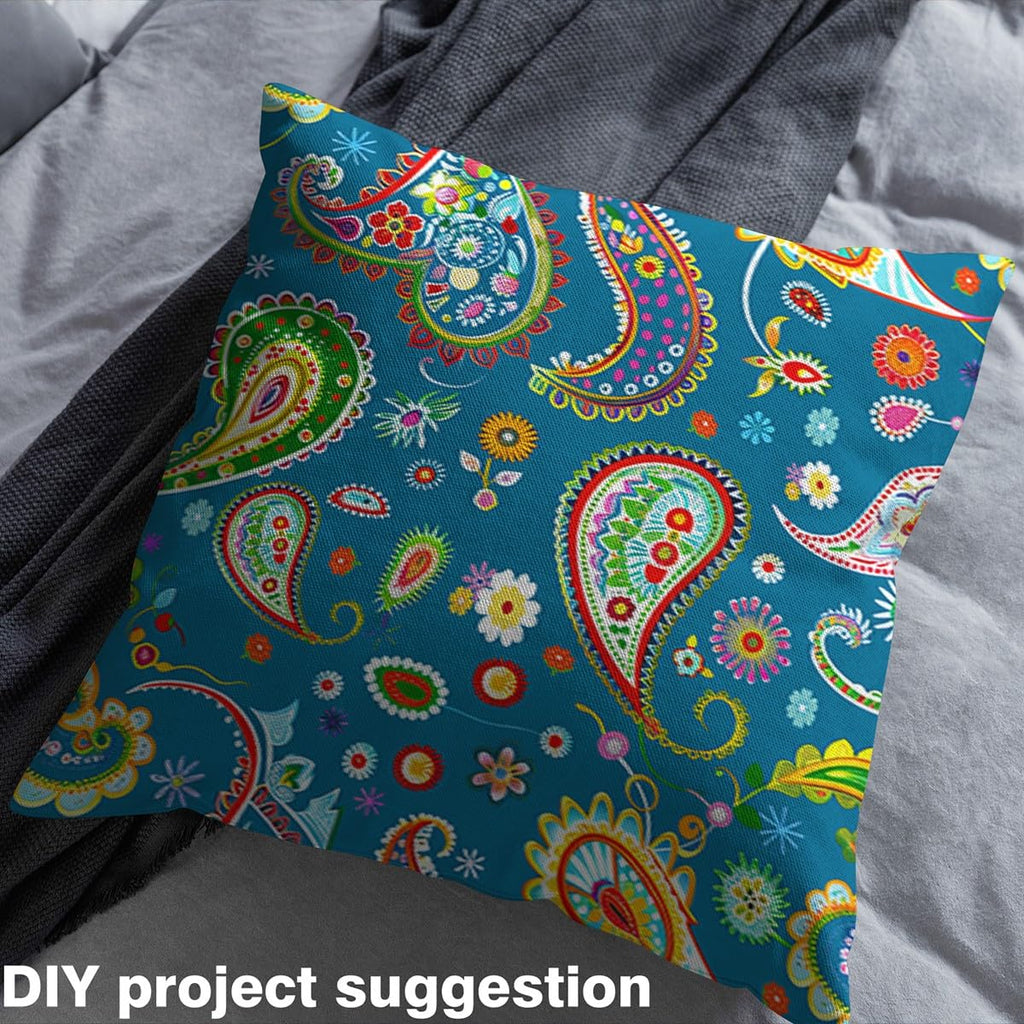 Paisley Floral Fabric By The Yard Decorative Soft