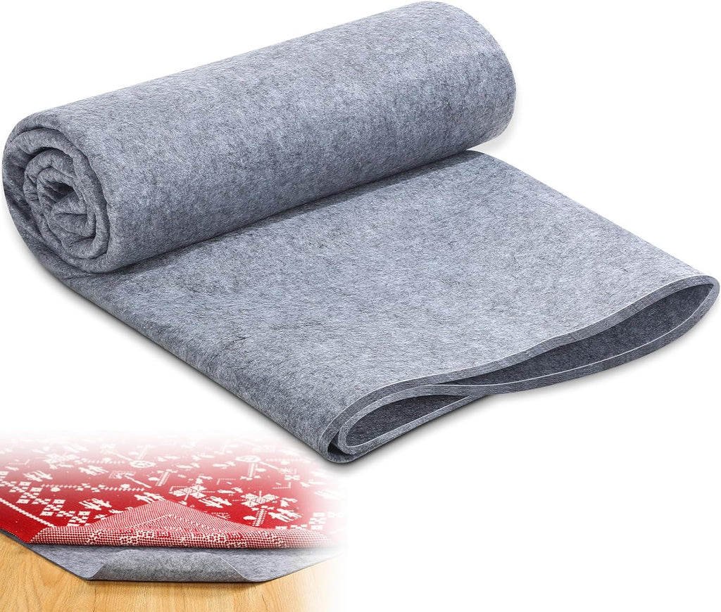 Felt Rug Pad 9x12 Feet, 1/4 Inch Thick Carpet Padding for Hardwood Floors, Grey Under Rug Protector, Safe Floor