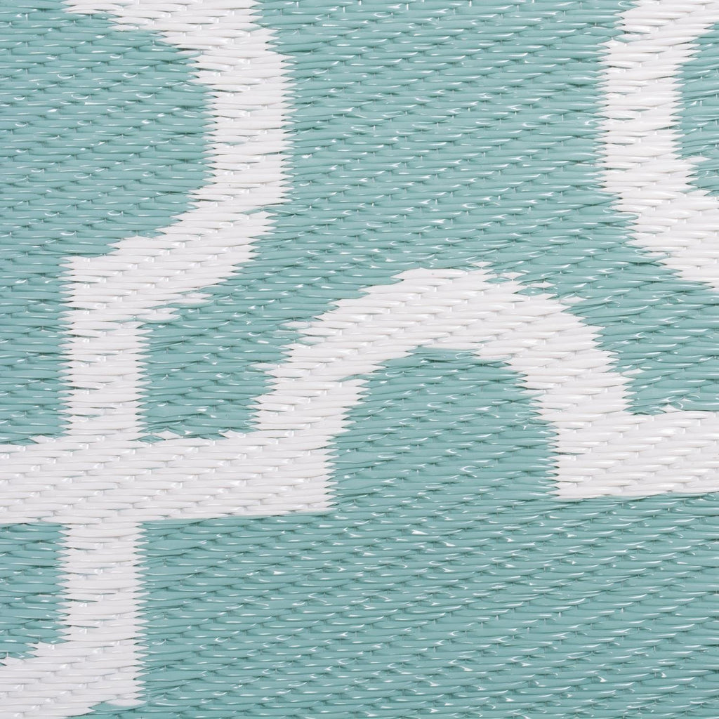 Reversible Outdoor Lattice Woven Rug, 4x6 Ft, Aqua