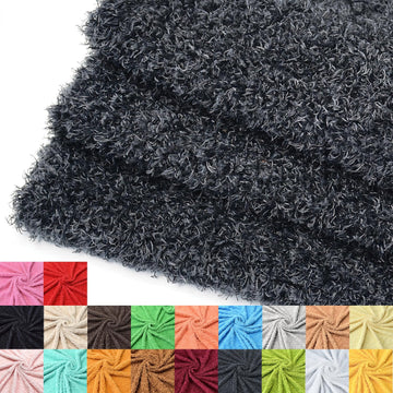 Charcoal Black Curly Teddy Fleece Faux Fur Fabric 36" x 59"