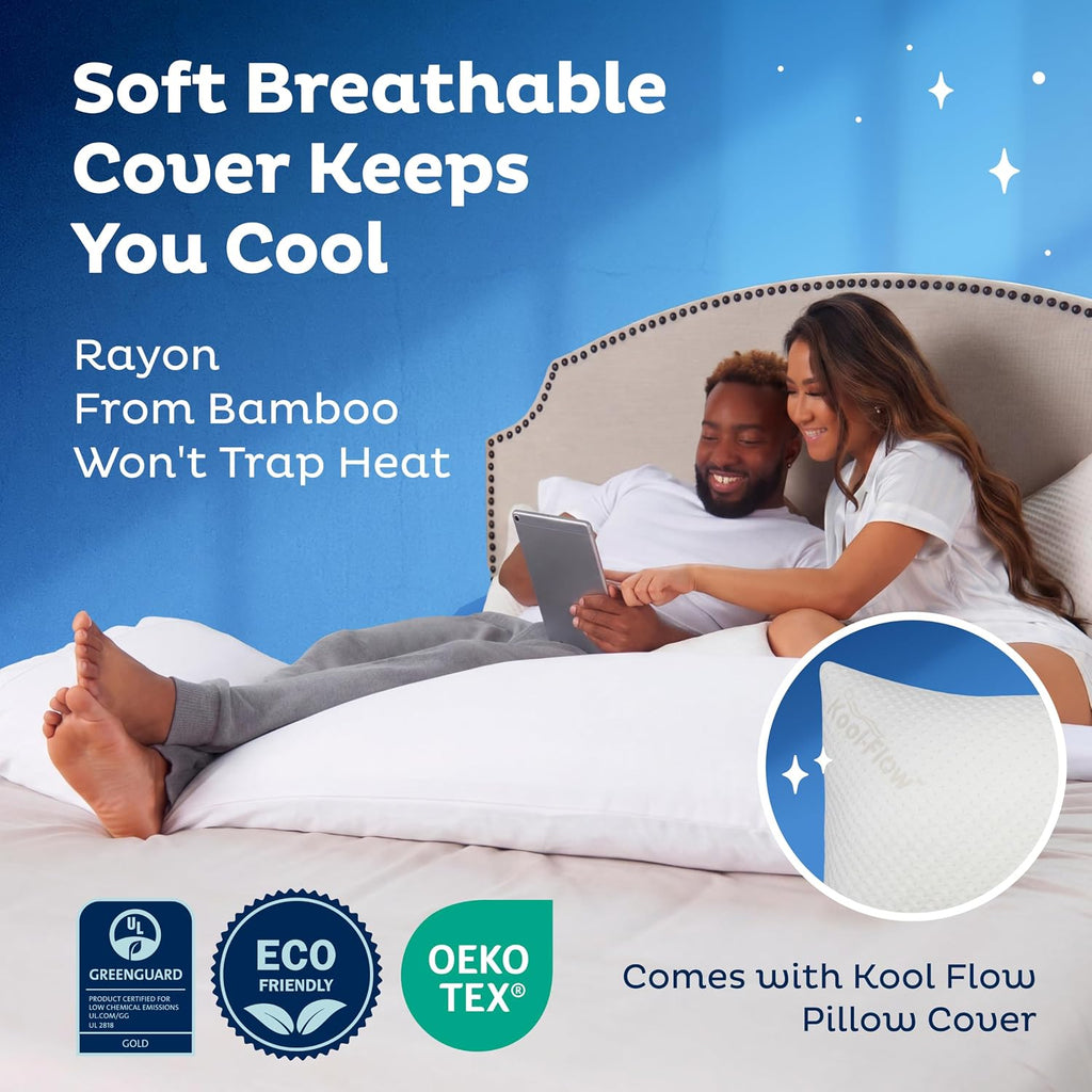 Body Pillow for Adults - Breathable, Full Body Pillow for Side Sleepers - Shredded Memory Foam Gel - Cooling Long