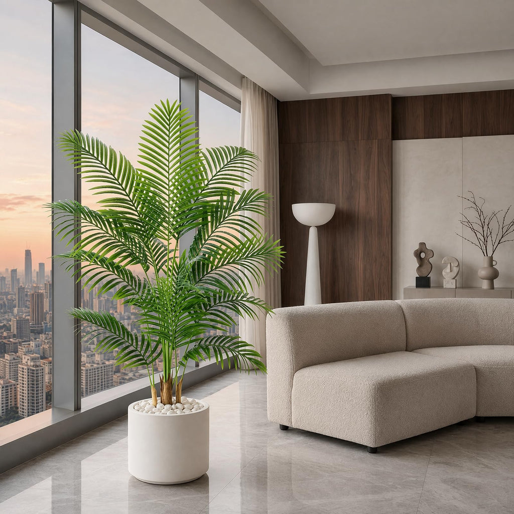 5FT Artificial Palm Tree, Realistic Tropical Fake Plants Indoor