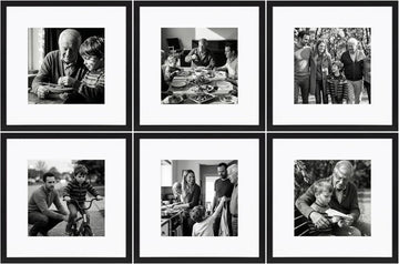 16x16 Picture Frame Set of 6, Display 12x12 with Mat | Gallery Wall Decor, Sturdy & Lightweight, Clear Acrylic, No