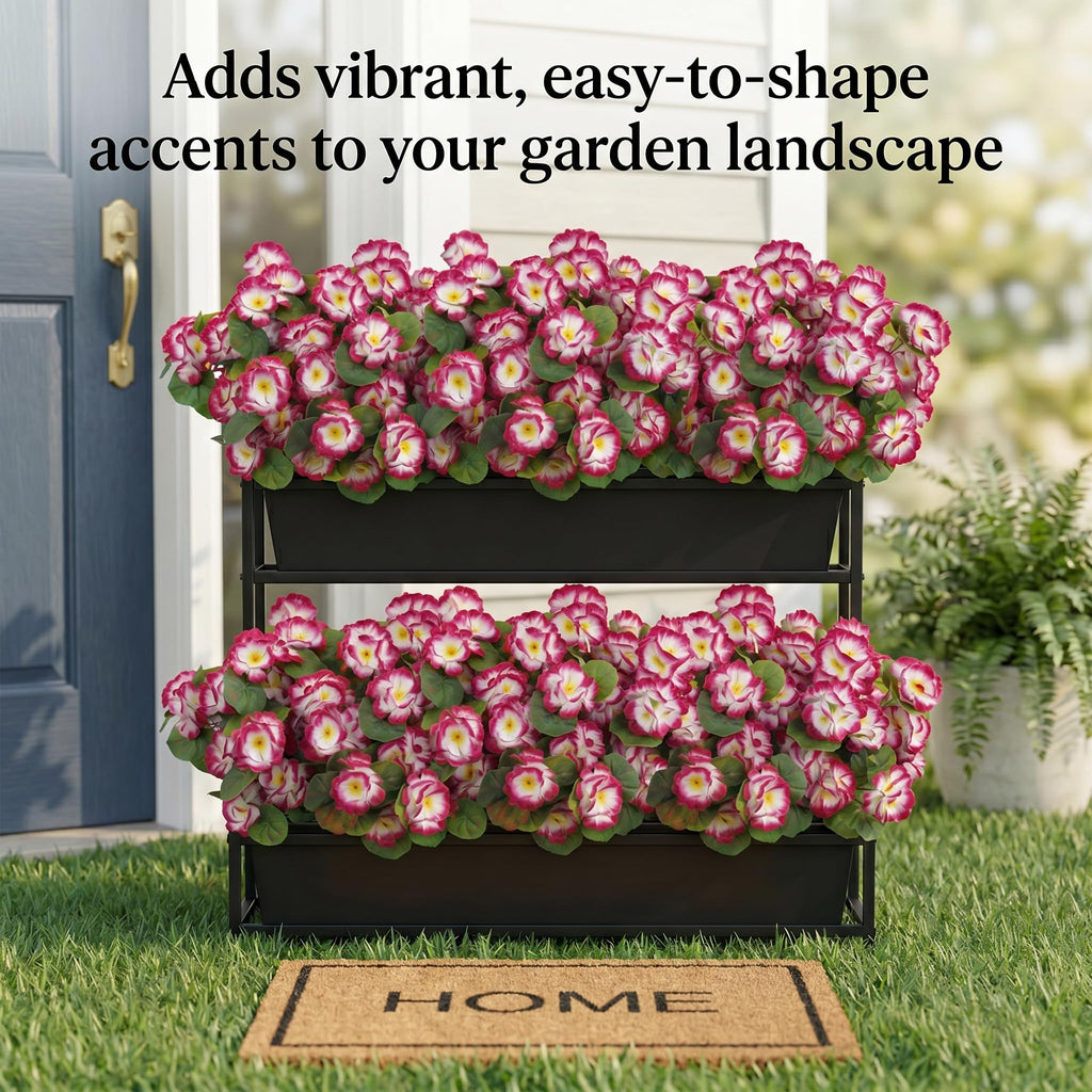 12 Pcs Artificial Geranium Flowers for Outdoor, UV Resistant Geraniums Artificial Flowers Realistic Faux Flowers