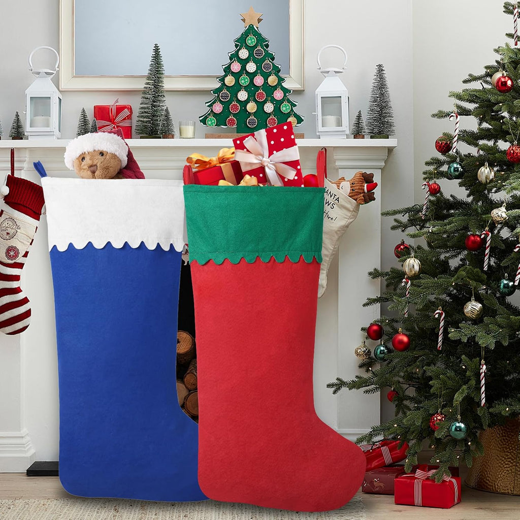 Jumbo Candy Cane Christmas Stockings 38 Inches Felt Xmas Stockings - Set of 2