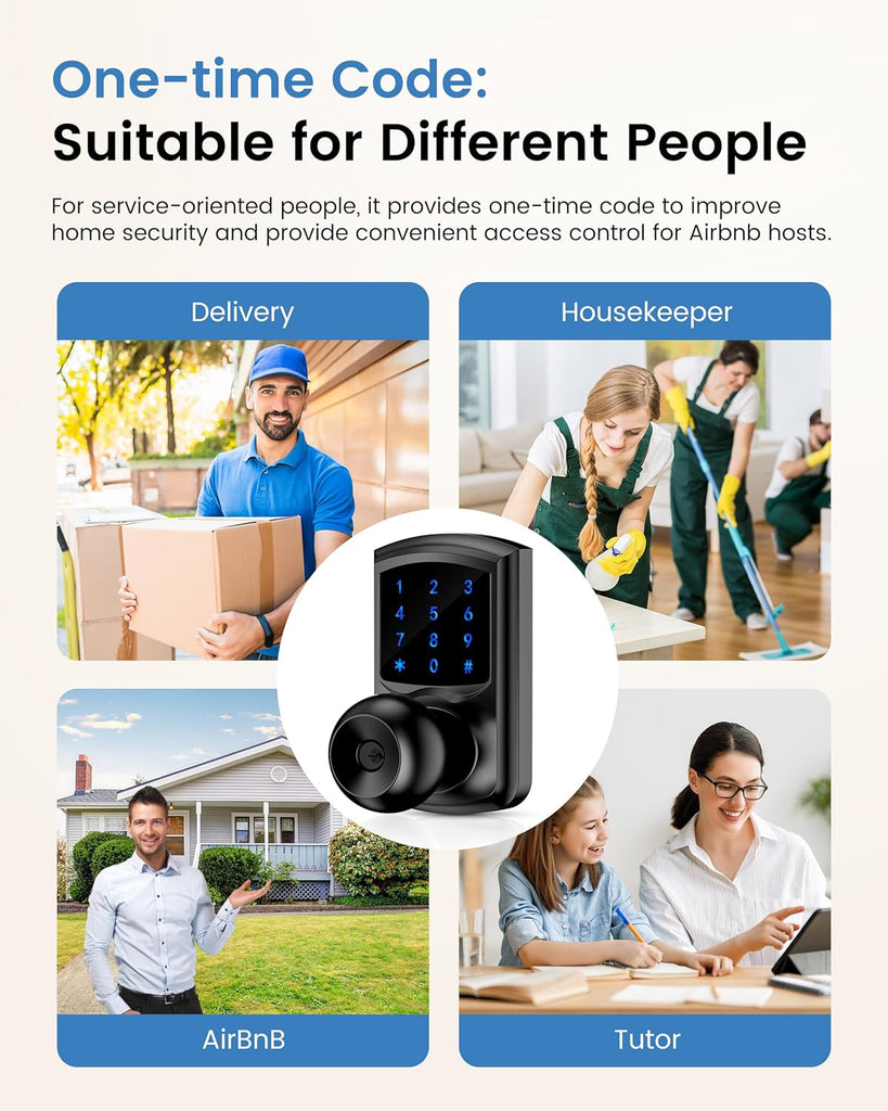 Keyless Entry Door Lock Keypad Smart Door Knob Electronic Digital Code Lock
