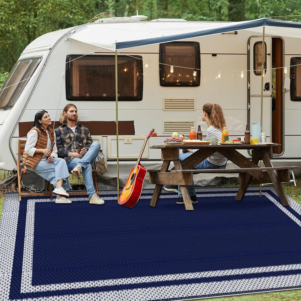 Outdoor Rug, Waterproof Reversible Patio Rugs, Large Outdoor Area Rug Foldable Plastic Camping Rugs for