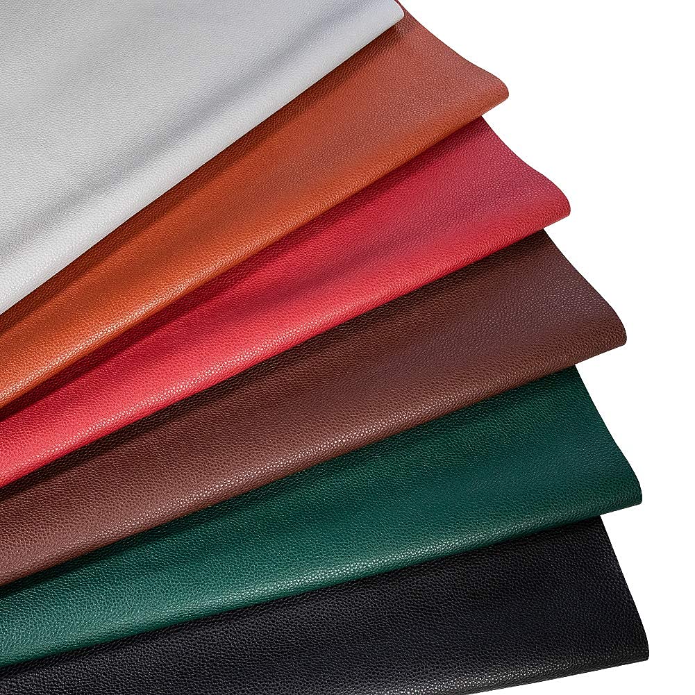 Soft Faux Leather Fabric, 0.64 Yard 54 x 23 in, Brown PU Leather